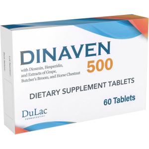 imageDulc  Dinaven 500 Diosmin Hesperidin 500mg Dietary Supplement 30 Tablets Enriched with Butchers Broom Horse Chestnut Extract and Grape Seed Extract Made in Italy60 Tablets